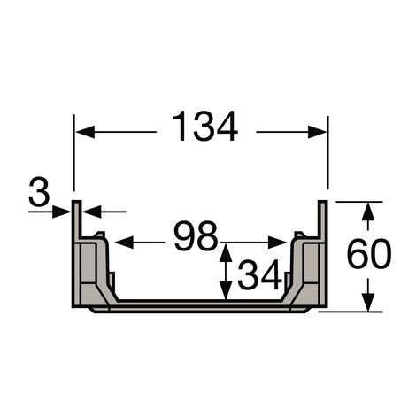 Κανάλι χαμηλό 0,5m × 130mm (γκρι) 773